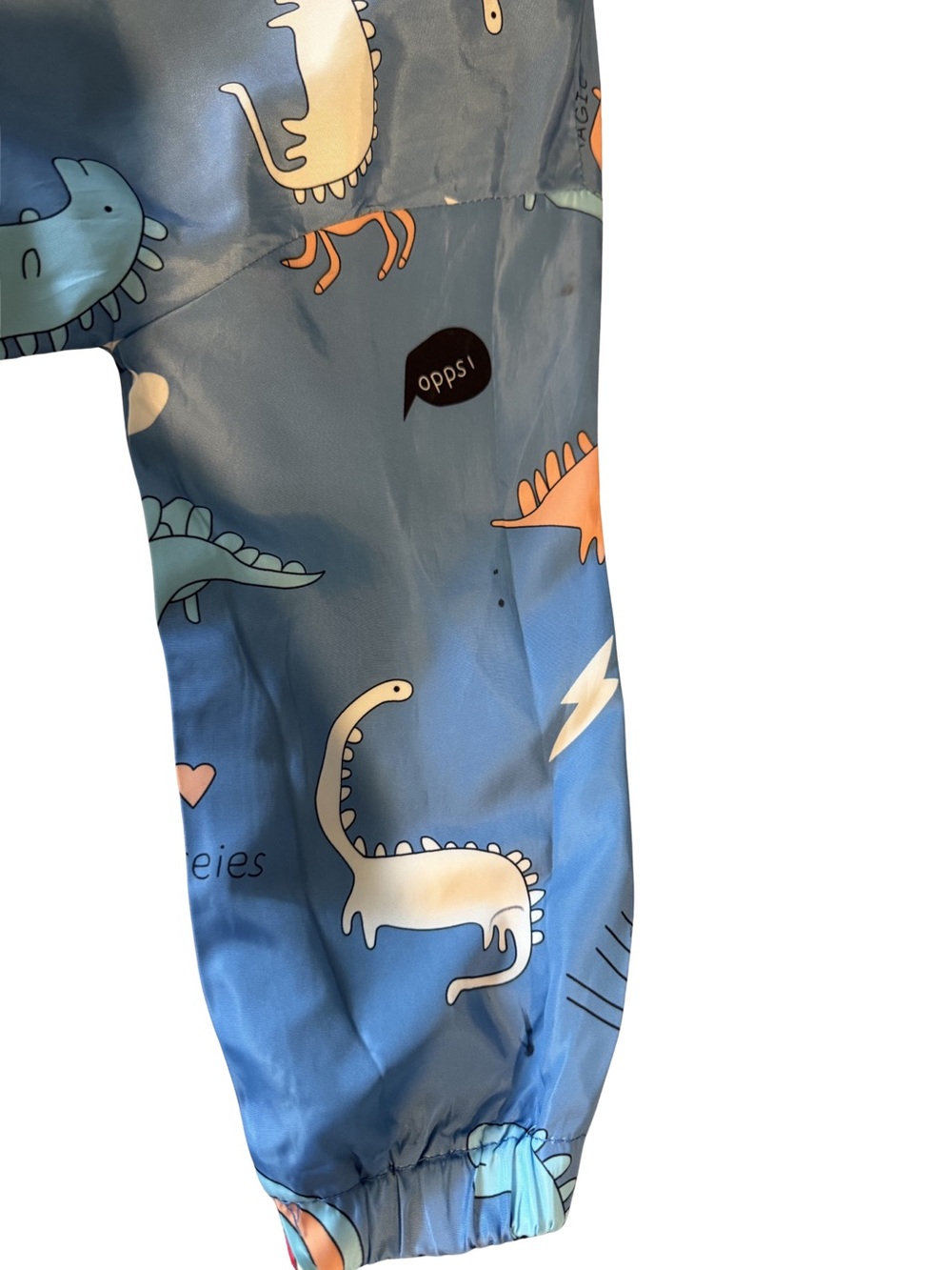 (5 for $10) | Blue Kids' Dino & Rainbow Hooded Windbreaker Jacket - Picture 3 of 10